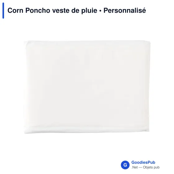 Poncho de pluie personnalisable en matériau biodégradable - Corn Ponchoavec logo - Image 3