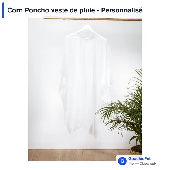 Poncho de pluie personnalisable en matériau biodégradable - Corn Ponchoavec logo - Image 5