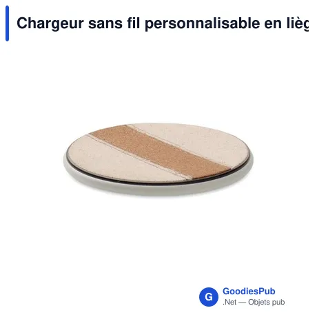 Chargeur sans fil personnalisable en liège 15W avec logo