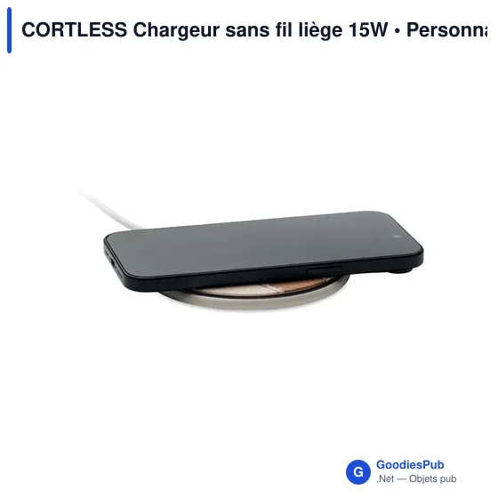 Chargeur sans fil personnalisable en liège 15W avec logo - Image 7