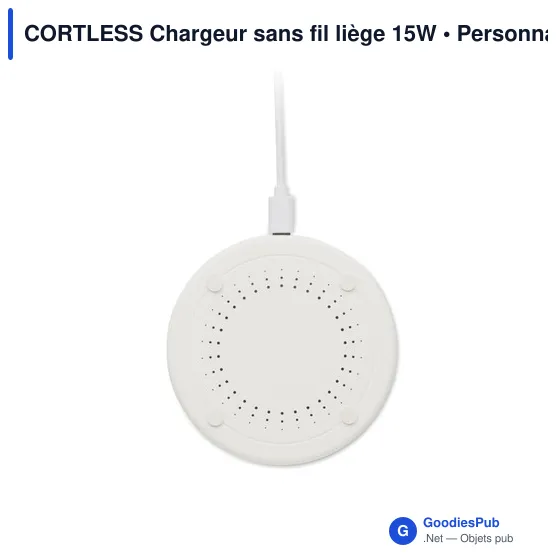 Chargeur sans fil personnalisable en liège 15W avec logo - Image 8