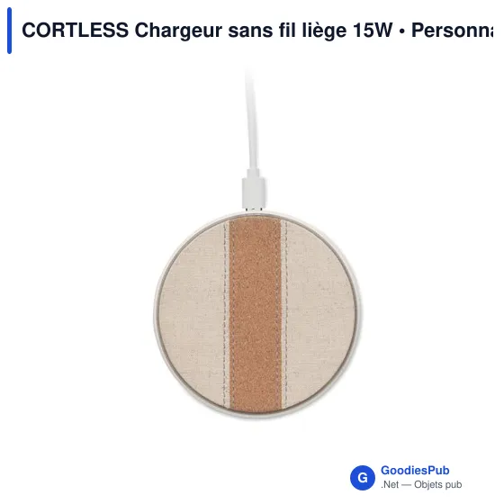 Chargeur sans fil personnalisable en liège 15W avec logo - Image 9