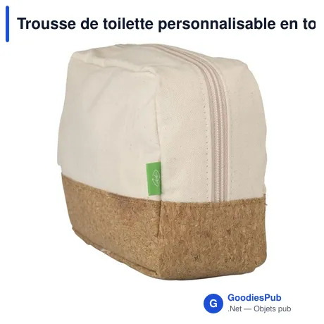 Trousse de toilette personnalisable en toile organique - CosCork Ecoavec logo