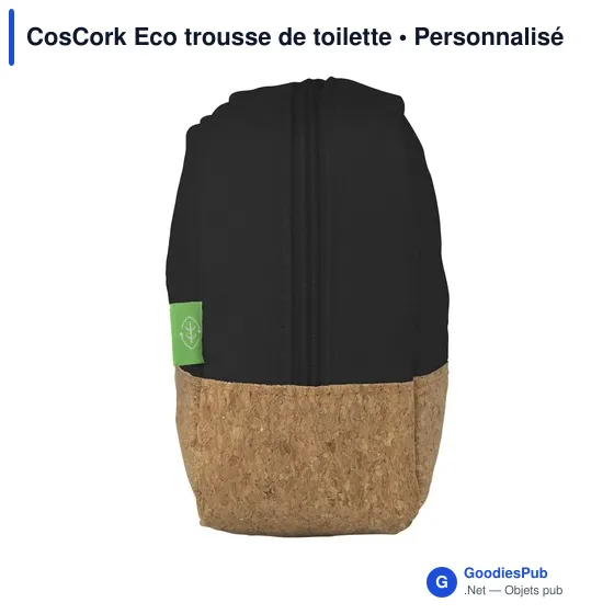 Trousse de toilette personnalisable en toile organique - CosCork Ecoavec logo - Image 11