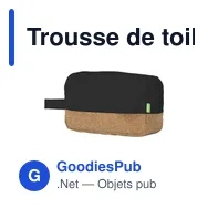 Trousse de toilette personnalisable en toile organique - CosCork Ecoavec logo - Miniature 12