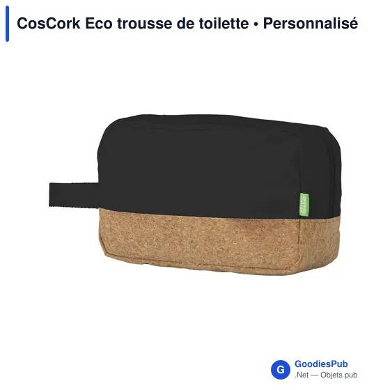 Trousse de toilette personnalisable en toile organique - CosCork Ecoavec logo - Image 12