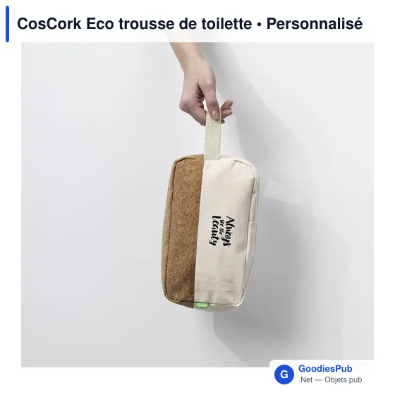 Trousse de toilette personnalisable en toile organique - CosCork Ecoavec logo - Image 4