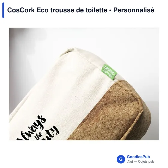 Trousse de toilette personnalisable en toile organique - CosCork Ecoavec logo - Image 6
