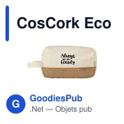 Trousse de toilette personnalisable en toile organique - CosCork Ecoavec logo - Miniature 8