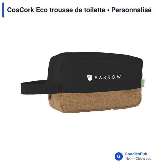 Trousse de toilette personnalisable en toile organique - CosCork Ecoavec logo - Image 9