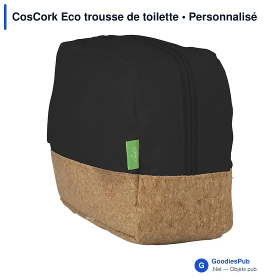 Trousse de toilette personnalisable en toile organique - CosCork Ecoavec logo - Image 10