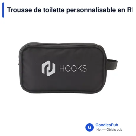 Trousse de toilette personnalisable en RPET avec logo