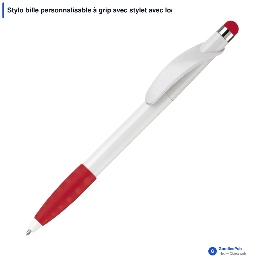 Stylo bille personnalisable à grip avec stylet avec logo - Cosmo Stylus Grip - Image 7