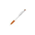 Variante Blanc / Orange - Stylo bille personnalisable à grip avec stylet avec logo - Cosmo Stylus Grip