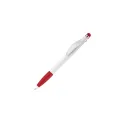 Variante Blanc / Rouge - Stylo bille personnalisable à grip avec stylet avec logo - Cosmo Stylus Grip
