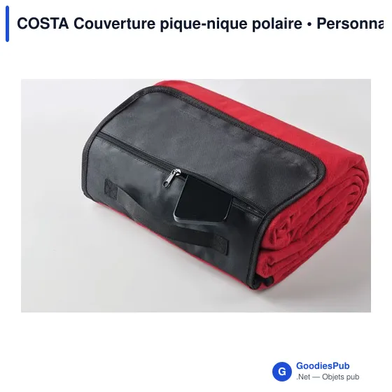 Couverture de pique-nique personnalisable en polaire - COSTAavec logo - Image 6