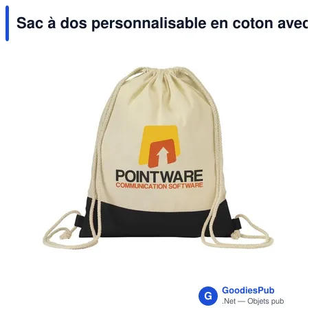 Sac à dos personnalisable en coton avec logo - Cotton Promo
