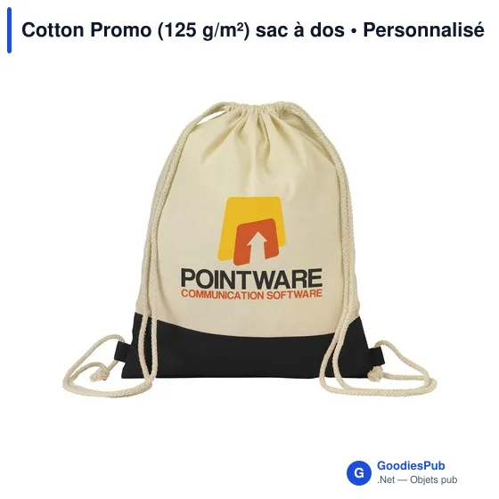 Sac à dos personnalisable en coton avec logo - Cotton Promo - Image 1