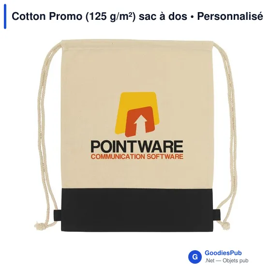 Sac à dos personnalisable en coton avec logo - Cotton Promo - Image 3