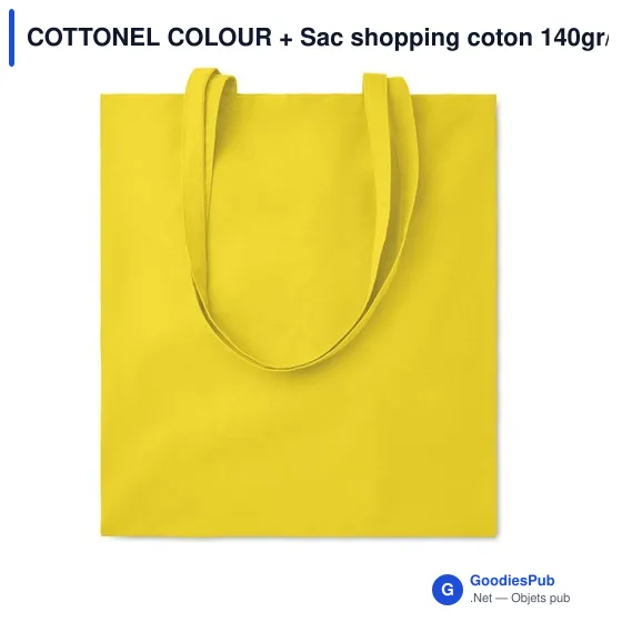 COTTONEL COLOUR + Sac shopping coton 140gr/m² - Image 1