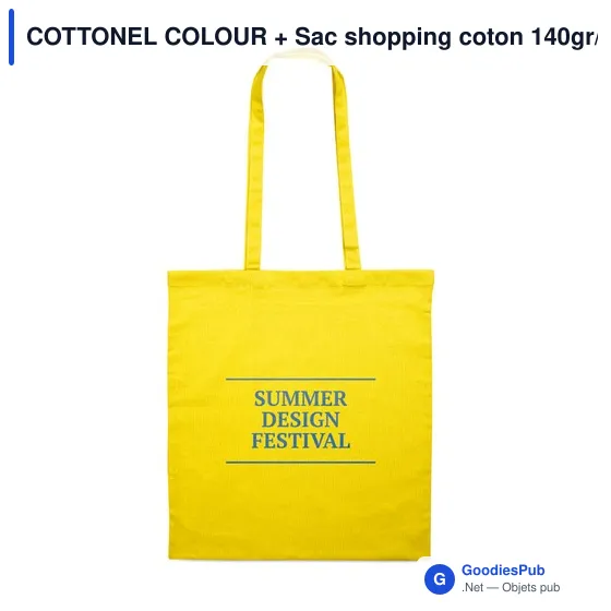 COTTONEL COLOUR + Sac shopping coton 140gr/m² - Image 2