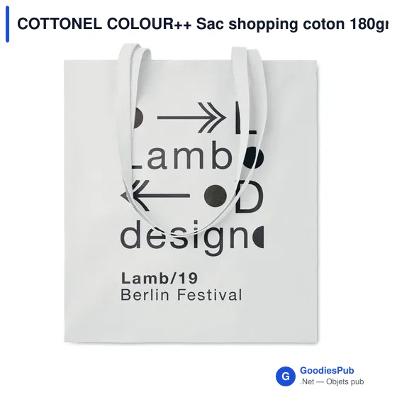 COTTONEL COLOUR++ Sac shopping coton 180gr/m² - Image 6