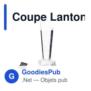 Trophée en verre personnalisable Coupe Lanton avec logo - Miniature 1