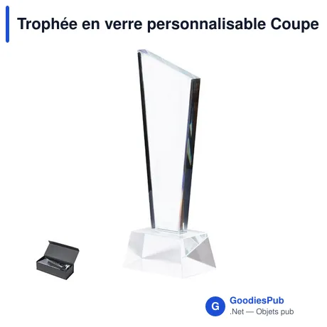Trophée en verre personnalisable Coupe Lanton avec logo