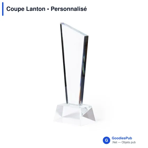 Trophée en verre personnalisable Coupe Lanton avec logo - Image 2