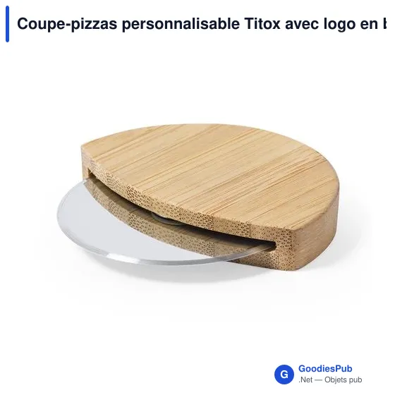 Coupe-pizzas personnalisable Titox avec logo en bambou - Image 4