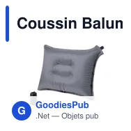 Coussin Balum personnalisable avec logo entreprise en polyester noir - Miniature 1