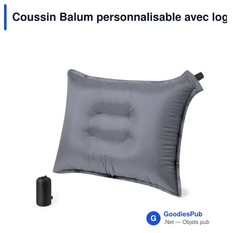 Coussin Balum personnalisable avec logo entreprise en polyester noir