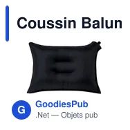 Coussin Balum personnalisable avec logo entreprise en polyester noir - Miniature 2