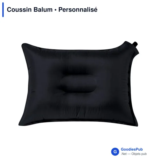Coussin Balum personnalisable avec logo entreprise en polyester noir - Image 2