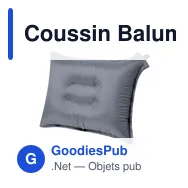 Coussin Balum personnalisable avec logo entreprise en polyester noir - Miniature 3