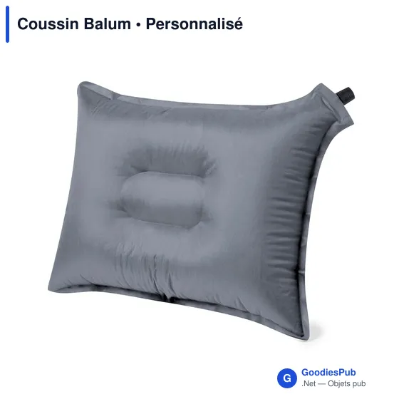 Coussin Balum personnalisable avec logo entreprise en polyester noir - Image 3