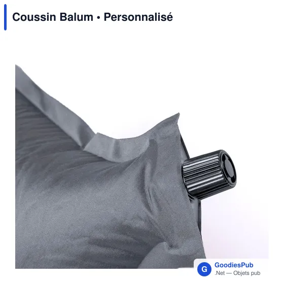 Coussin Balum personnalisable avec logo entreprise en polyester noir - Image 6