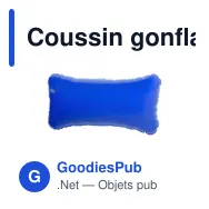 Coussin gonflable personnalisable Cancún avec logo - Miniature 1