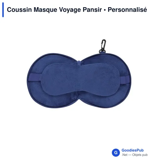 Coussin de Voyage Personnalisable avec Masque de Sommeil - Pansiravec logo - Image 12
