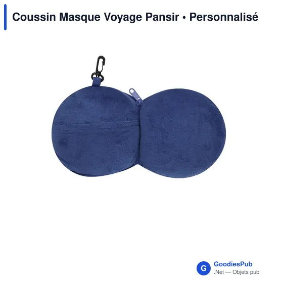 Coussin de Voyage Personnalisable avec Masque de Sommeil - Pansiravec logo - Image 6