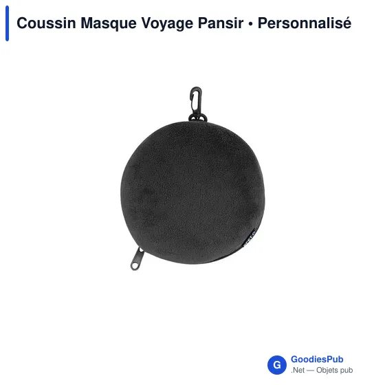Coussin de Voyage Personnalisable avec Masque de Sommeil - Pansiravec logo - Image 8