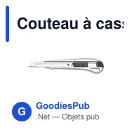 Couteau à casser personnalisable avec logo - Outil de bureau - Miniature 2