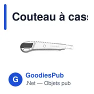 Couteau à casser personnalisable avec logo - Outil de bureau - Miniature 3