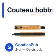 Couteau hobby personnalisable en bambou et métal avec logo - Bamboo - Miniature 1