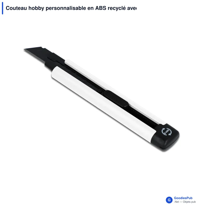Couteau hobby personnalisable en ABS recyclé avec logo - Blanc ou gris - Image 2