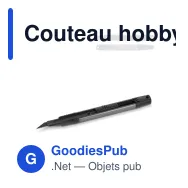 Couteau hobby personnalisable en métal et ABS avec logo - Noir et bronze - Miniature 1