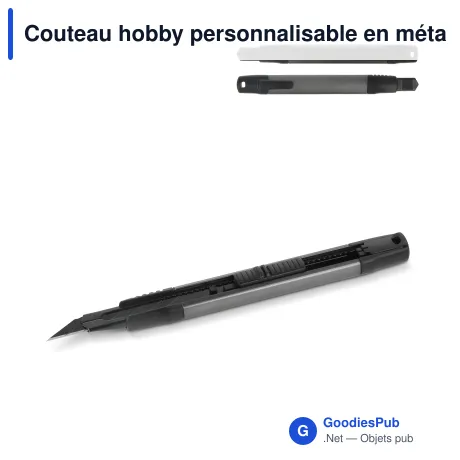 Couteau hobby personnalisable en métal et ABS avec logo - Noir et bronze