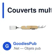 Couverts multifonction personnalisables en bambou Ainsley avec logo - Miniature 4
