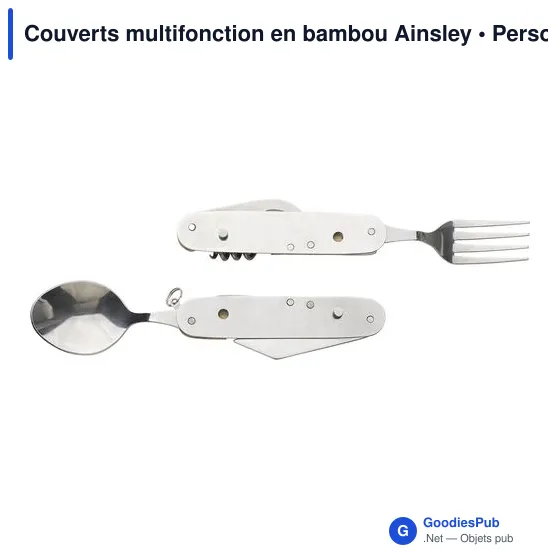 Couverts multifonction personnalisables en bambou Ainsley avec logo - Image 6