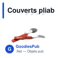 Couverts pliables personnalisables multifonction en aluminium avec logo - Pocket - Miniature 1